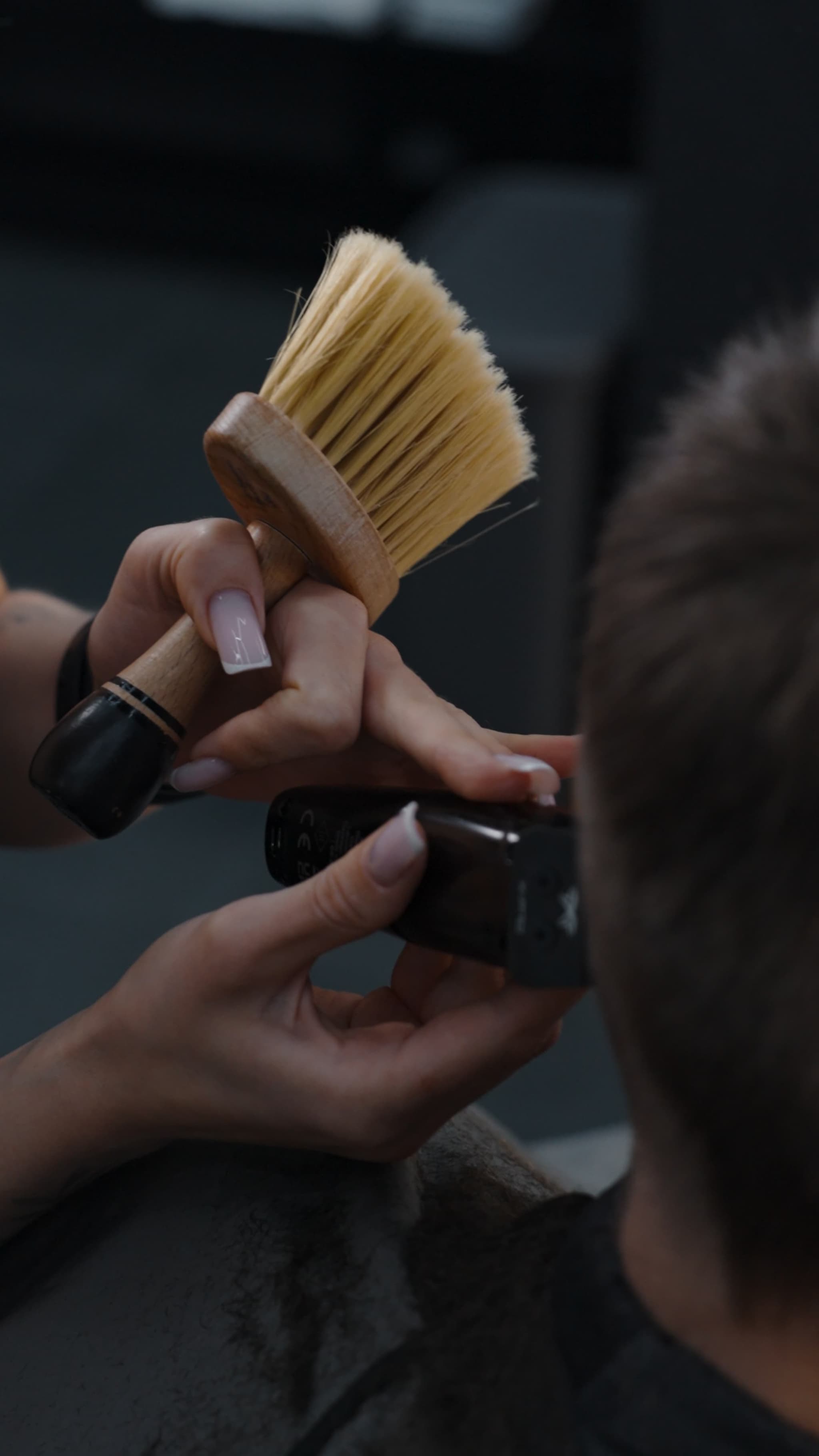Man getting his hair trimmed