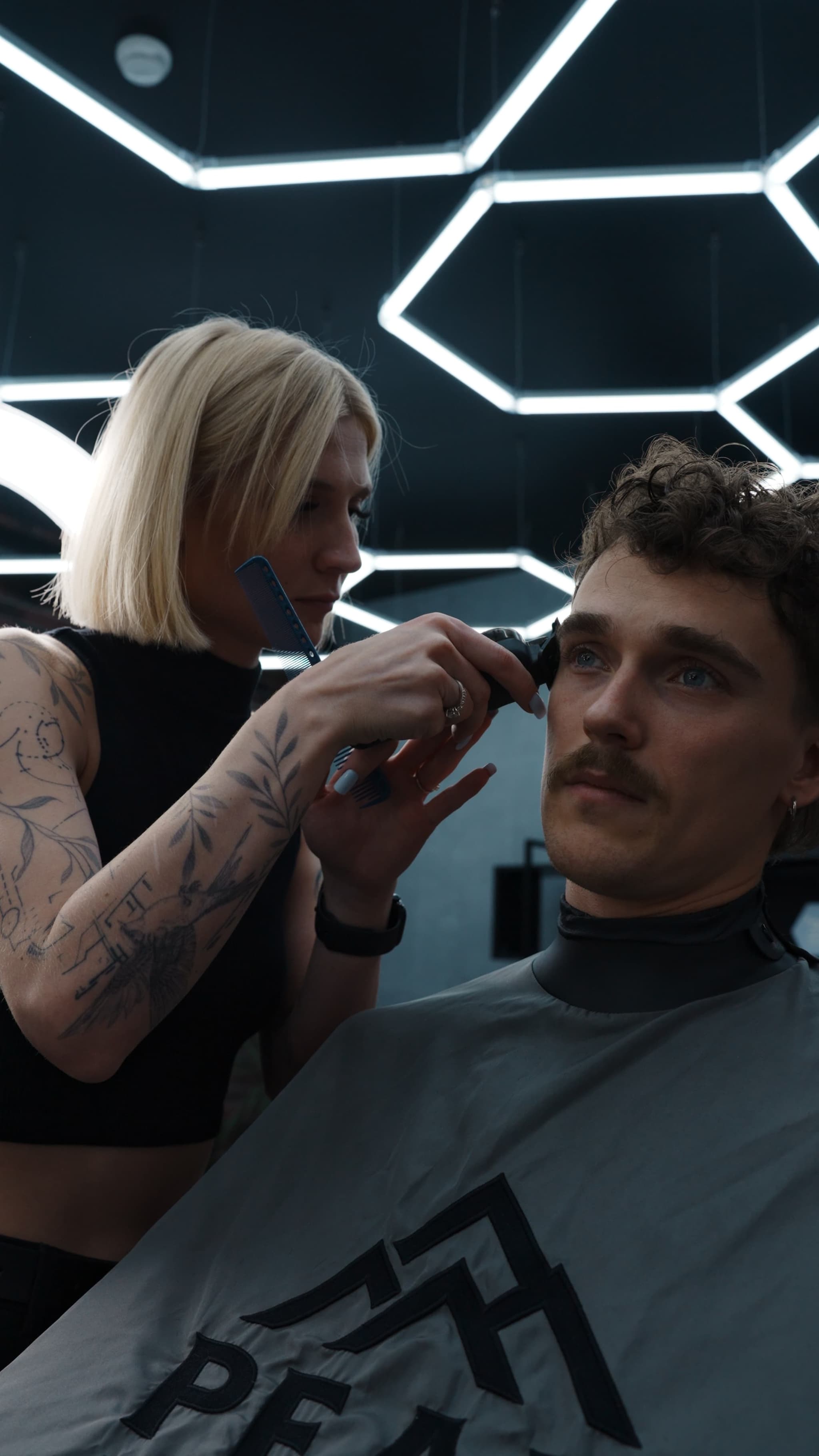 Man getting his hair trimmed